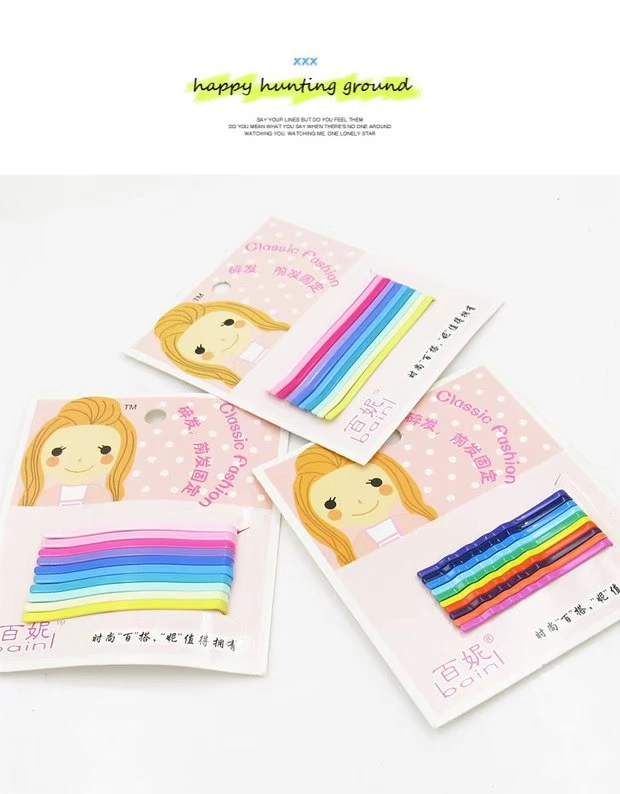 Phiên bản tiếng Hàn của clip phụ dễ thương kẹo kẹp tóc thép bán phụ kiện Mac Macaron bangs màu từ đầu clip thẻ - Phụ kiện tóc cột tóc cho bé gái