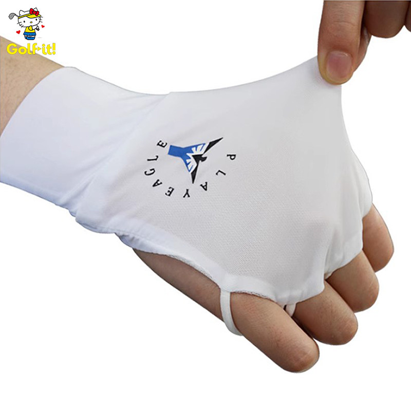 Korean version golf gloves ice silk half finger sunscreen anti-UV hand back sunscreen Deng just finger fishing gloves-Taobao