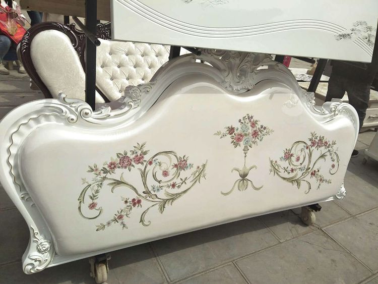 Retro Imitation Embroidery Furniture Accessories Applique Leather Headboard Decoration Applique Water Transfer Painting Wardrobe Sticker Water Transfer Printing