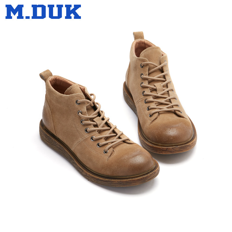Spring new Martin boots Men's high cylinder Leisure trend frock boots Inlenty wind retro breathable Soft bottom short boots