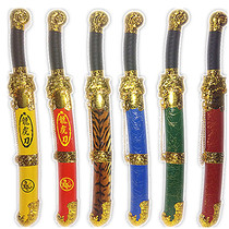 55cm color mu dao wooden sword Qing Dynasty dragon knife antique weapons childrens toys performances props plastic sword