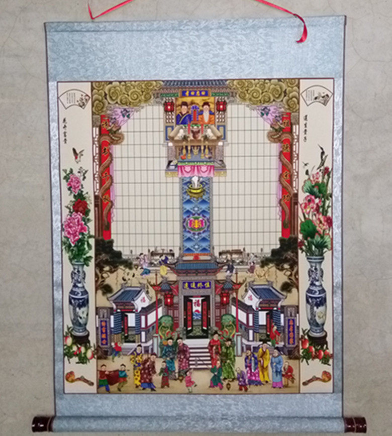 The ancestral anatographic pattern of the ancestral genealogy of the 80 cm silk framed chamber axis