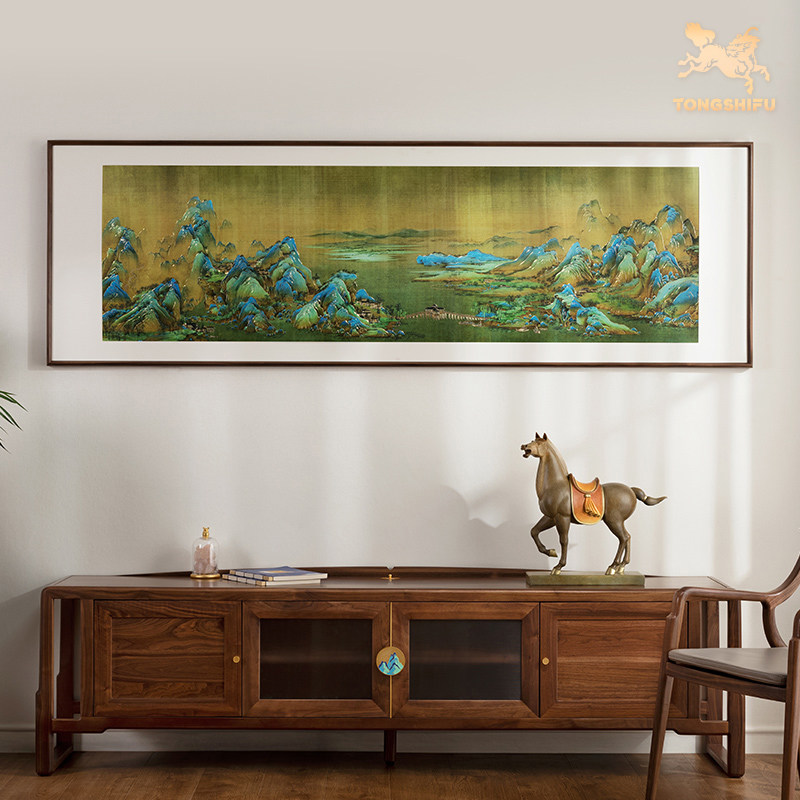 铜师傅手工錾刻铜雕画《千里江山(桌面)》:书房办公室装饰画的巅峰之作!-其他装饰画-淘宝百科网