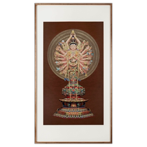 Grande sculpture en bronze sculptant une peinture de sculpture en bronze Mille mains Guanyin Image Décoration de la pièce Peinture Xuanguan Peinture darrière-plan