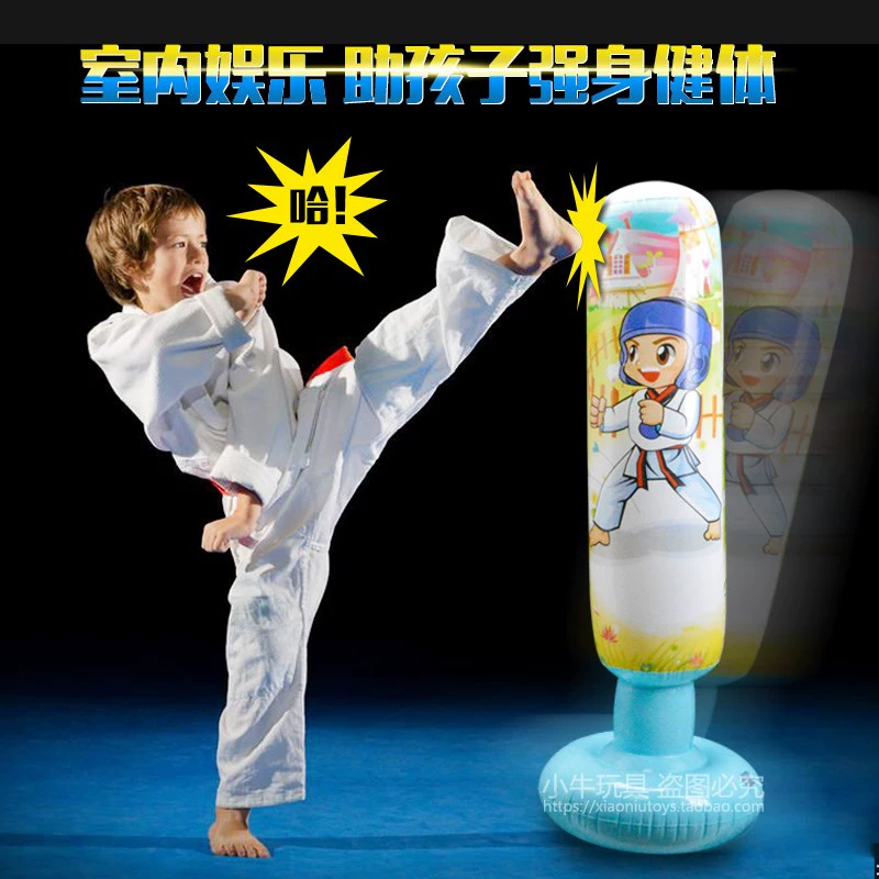 Túi đấm đấm bốc trẻ em Sanda dọc nhà đào tạo taekwondo thẳng đứng tumbler đấm túi thiết bị đào tạo thể dục - Taekwondo / Võ thuật / Chiến đấu