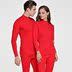 Hengyuanxiang đồ lót ấm màu đỏ cặp nam và nữ lớn kết hôn màu đỏ năm nay quần quần áo mùa thu mùa thu bông cao cổ áo dày. 