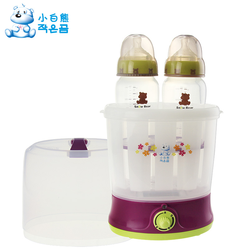 包邮小白熊双奶瓶暖奶消毒器 婴儿奶瓶消毒锅 宝宝温奶器 HL-0809