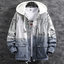 Boy denim jacket junior high school students 12 foreign style 13 gradient 14 teenagers loose jacket 15-year-old Korean version of mens clothing