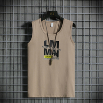 Boy vest pure cotton outside wearing summer boy sleeveless handsome gas junior high school boy Han version 12-15 year old thin section
