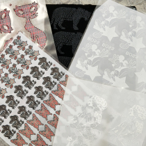 Cartoon flocking hot canvas sticker with no sewn cloth to scalding and painting multiple entrance