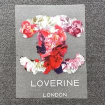 1 Yuan 4 sheets of transparent film Scalding Burn of Flowers Letters Bronzed-Sewn Patches with T-Shirt Chest Front Decoration XNE