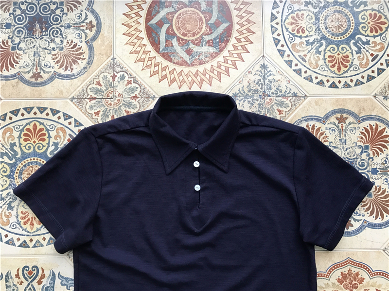 Ami 咔叽 Mỹ retro handmade tre bông cổ áo cổ áo POLO áo sơ mi nam ngắn tay không-Henry cổ áo T-Shirt nam mùa hè