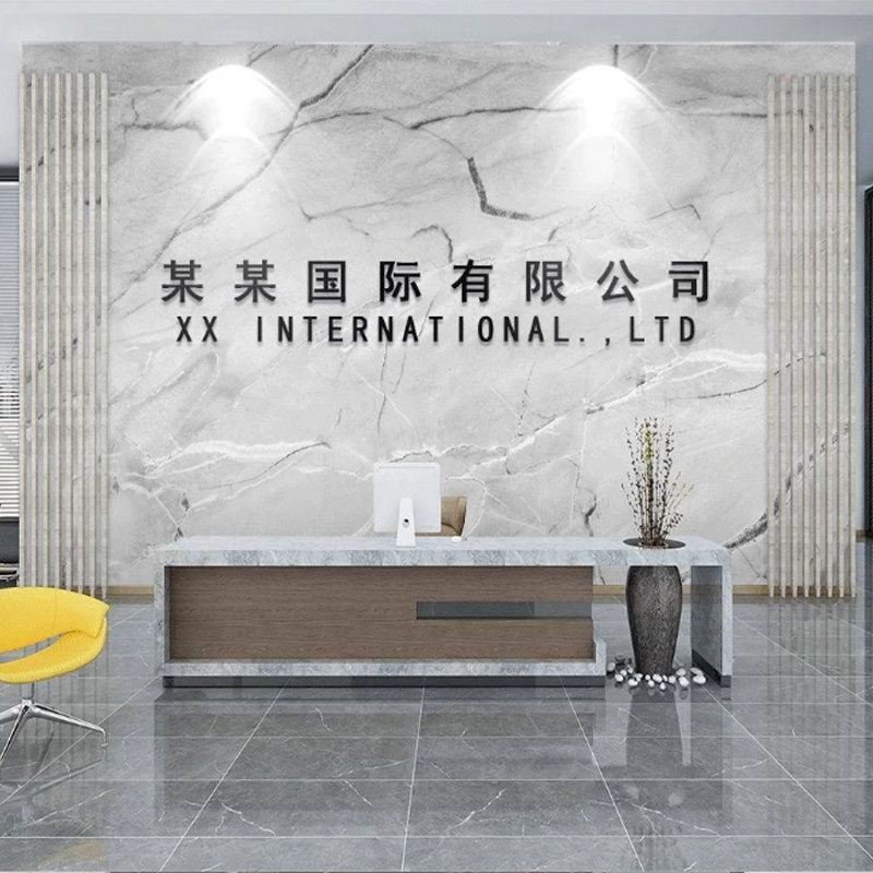 uv board background wall light luxury imitation marble enterprise Logo wall custom pattern crystallite pvc plate decoration