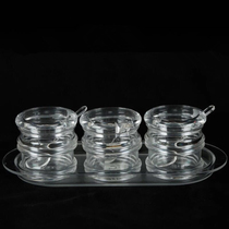 Kitchen acrylic thickened four-piece suit Gold tone box Plastic seasoning pepper oil tank monosodium glutamate sugar salt powder tank