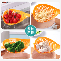 Sun-type high temperature resistant large fishing surface leaking spoon Kitchen Household Plastic Drain drain dumplings dumplings Wonton Mix Noodles