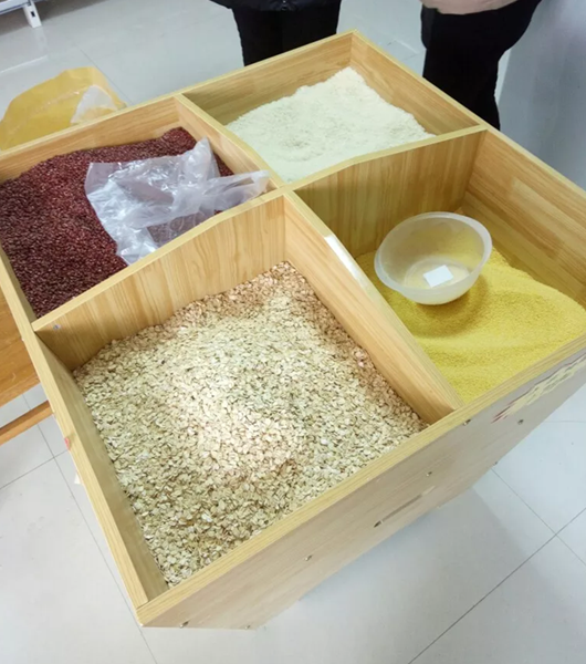Five cereals Cereals Dried Fruits Display Cabinet Supermarket Wooden Shelf Rice Grain Bucket Rice Hopper Snack Food Shelf Bulk Cabinet-Taobao