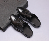 New Mens Leather Slippers Casual Office Leather Single Shoes Try Dressing Room Photography Leather Single Slippers Pu Fashion Shoes