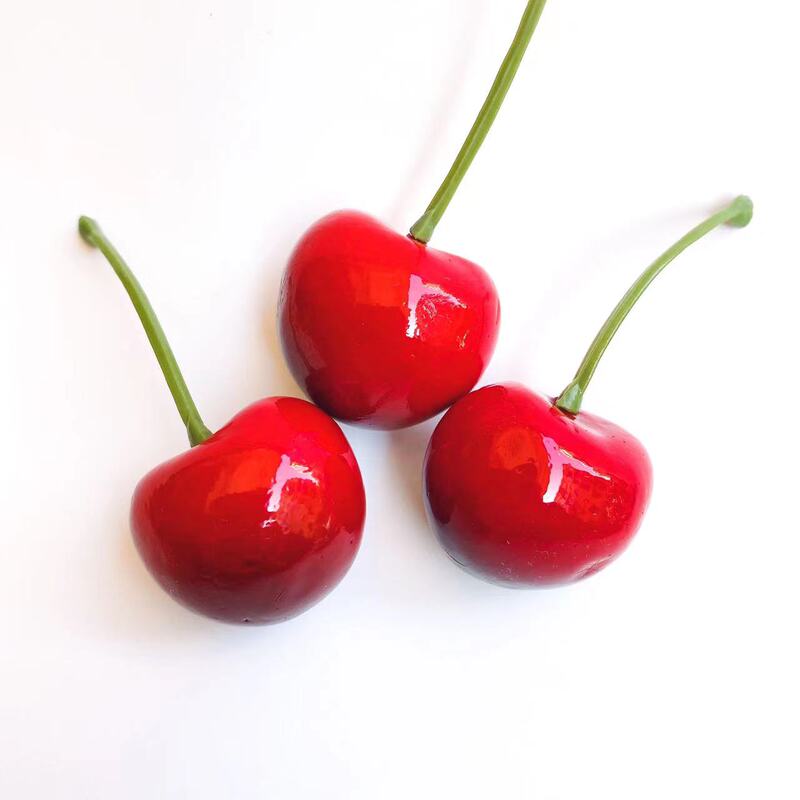 Simulated Fruit Cherry Red Doll DIY Handmade Edible Toy Small Decorative Accessories Materials in Bulk