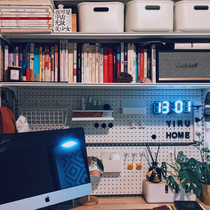 Poor girl net red with the same desk bookshelf combination hardware supermarket shelves nail-free hole board storage shelf