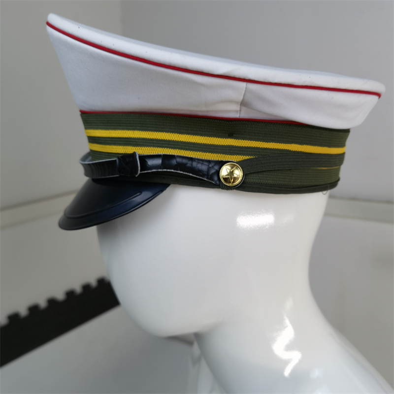 Old stock 83-style polyester-liangjiaojing big brim hat white male hair big cap nut collection of military fans in the 1980s and 1990s