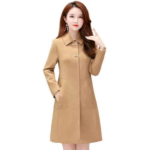 Длинный весенний модный плащ, приталенная куртка, средней длины, 2021 года, городской стиль, в корейском стиле, в британском стиле, в западном стиле