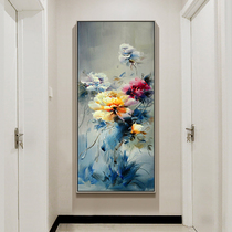 Peony Oil Painting European-style Living Room Hanging Painting Xuanguan Decoration Painting Hand-painted Modern New Chinese Vertical Version Aisle Hallway Veranda Fresco