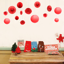 Clothing shop Restaurant Dragon Boat Festival activity atmosphere scene decoration supplies Lantern flower ball Paper fan flower pendant