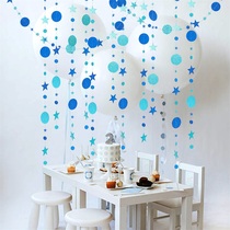 Living room room ceiling creative pendant Star circle pull flower pendant Shopping mall graduation season party scene layout