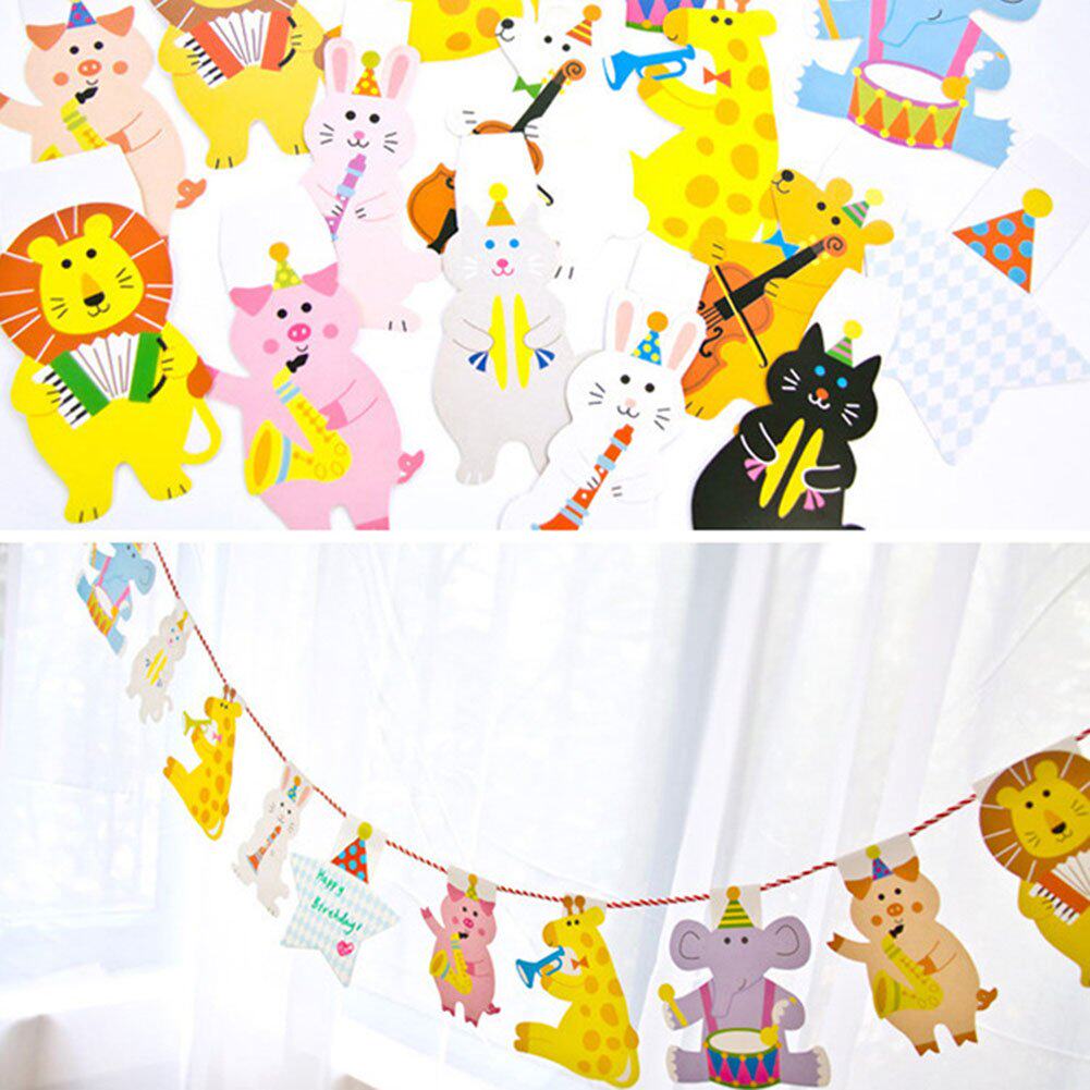 School season kindergarten classroom arrangement hanging ornaments cartoon animal pull flag dining room hotel theme event party decoration