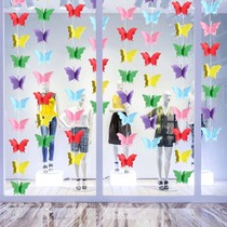 Kindergarten partition hanging classroom ring material three-dimensional paper Butterfly pull flower shop window May Day theme hanging