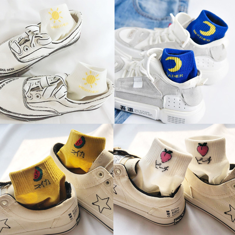 Socks female ins tide socks spring and summer thin short tube invisible socks shallow mouth pure cotton Japanese cute short white beautiful