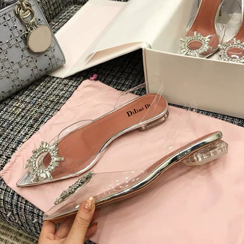 Dilimidi Peep-Toe Sandals for Women 2026 New Summer Pointed Toe Rhinestone Transparent Fairy Style Crystal Flat Shoes Dilimidi Peep-Toe Sandals for Women 2026 New Summer Pointed Toe Rhinestone Transparent Fairy Style Crystal Flat Shoes