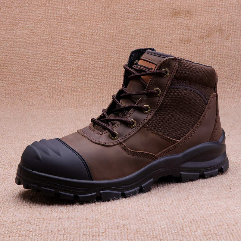 Crazy Horse Leather Classic Side Zipper Safety Shoes Steel Toe Anti-Smash Work Shoes Mid-Top Anti-Puncture Men's Cowhide Protective Shoes Crazy Horse Leather Classic Side Zipper Safety Shoes Steel Toe Anti-Smash Work Shoes Mid-Top Anti-Puncture Men's Cowhide Protective Shoes