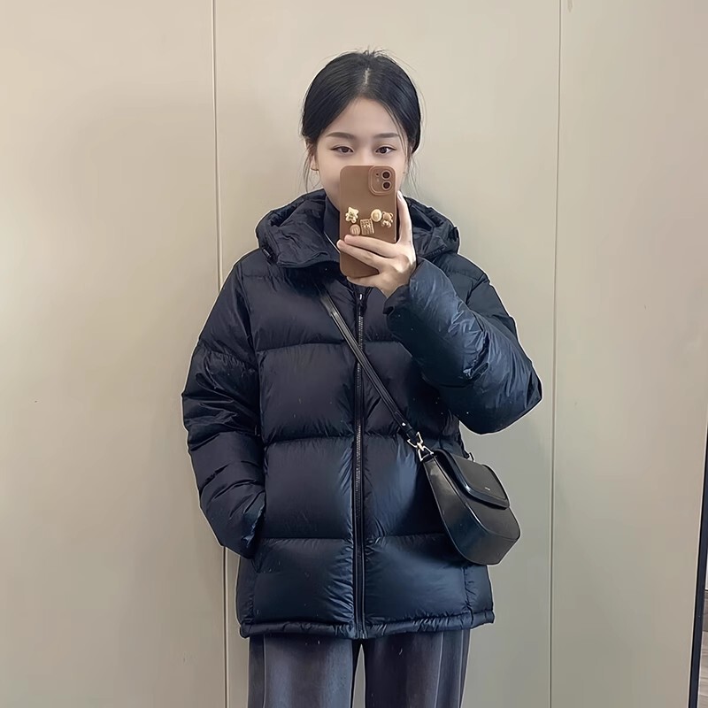 Black down Cotton Jacket for Women 2026 Winter New Hooded Cotton Coat Thickened Couple's Jacket Petite Warm Cotton-Padded Jacket Black down Cotton Jacket for Women 2026 Winter New Hooded Cotton Coat Thickened Couple's Jacket Petite Warm Cotton-Padded Jacket