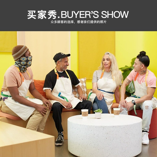 古雷米 Кофейный хлопковый фартук для работы, в британском стиле, делается под заказ, с печатью вашего логотипа