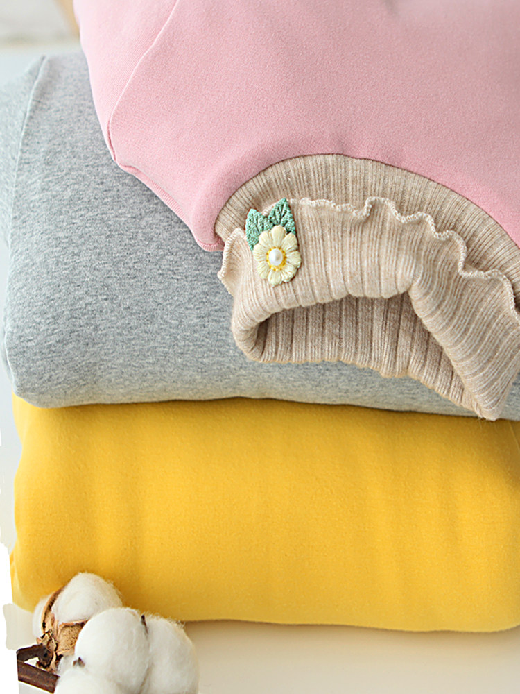 Girl's winter clothing plus suede thickened undershirt high collar small cotton padded jacket cotton liner warm clothing T-shirt-Taobao