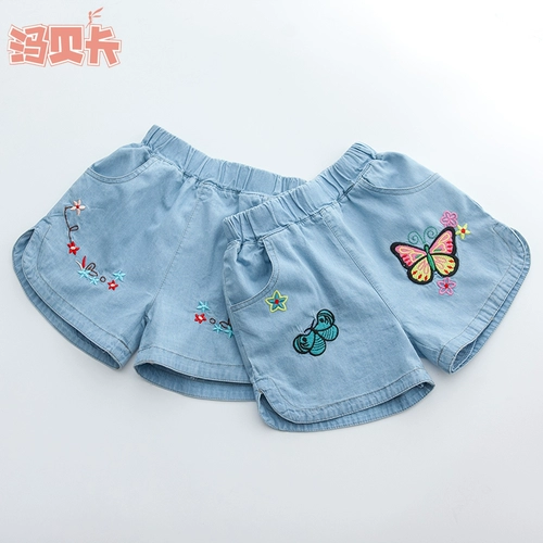 Летняя джинсовая юбка, тонкие шорты, детские штаны для девочек, свободный крой, детская одежда, подходит для подростков, в корейском стиле
