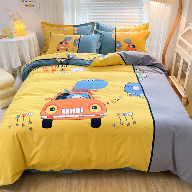 Fuanna Four Pieces Sets 100 All-cotton Pure Cotton Children Cartoon Boy Girl Winter Bed Linen Bed Bedding