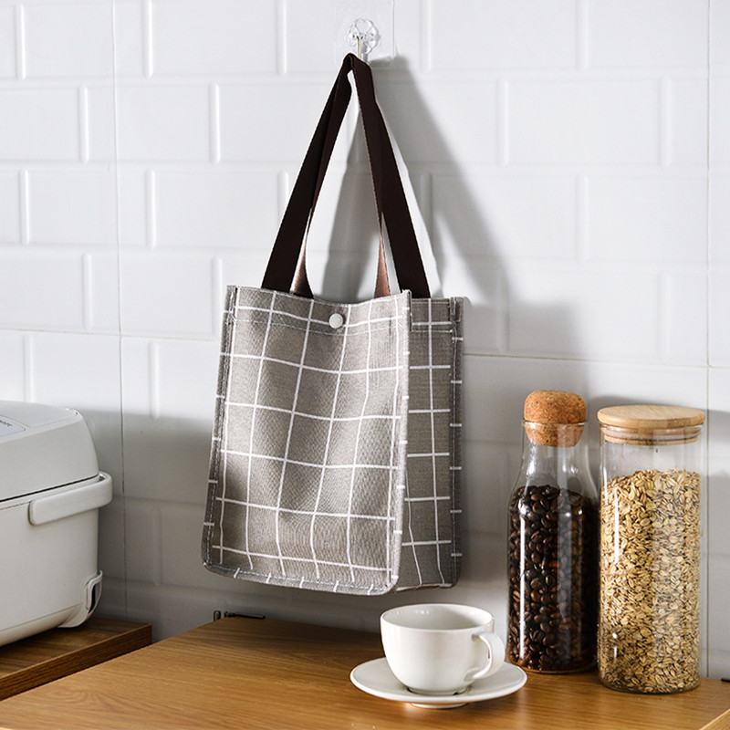 Large capacity portable handbag with bag bag to work with meal handhandbag when packing waterproof environmental protection shopping bag canvas