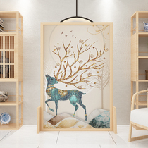 Nordic modern light luxury simple screen partition living room entrance bedroom occlusion household solid wood European-style seat screen