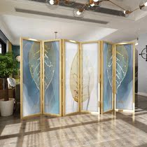Nordic screen partition living room occlusion decoration folding mobile home bedroom entrance porch solid wood simple and modern
