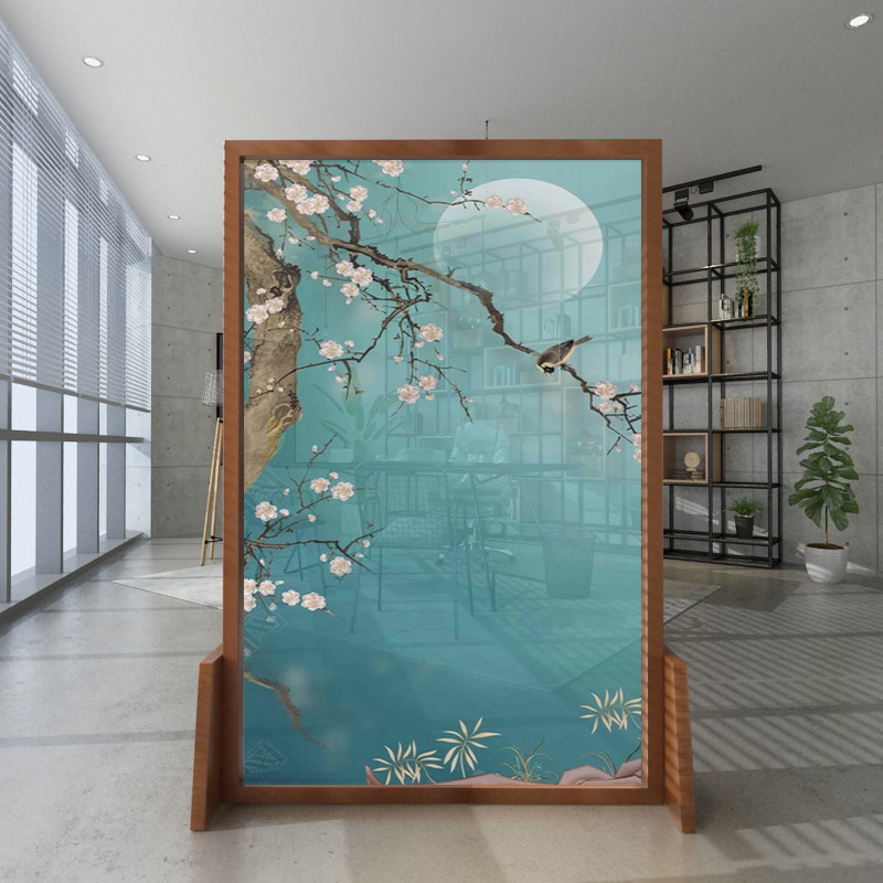 New Chinese-style screen partition living room solid wood entrance porch office hotel restaurant custom Feng Shui block seat screen
