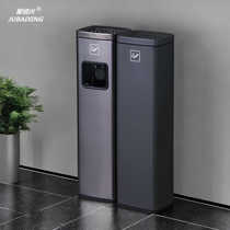 Stainless steel ash column hotel elevator entrance vertical ash bucket commercial office building smoke extinguishing and smoking integrated trash can