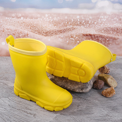 Children's Rain Boots with Drawstring, High-Tube Rain Boots, Long Boots for Older Kids, Over-The-Knee School-Specific Boots for Boys and Girls, Non-Slip — 6