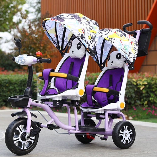 Детская тележка для близнецов, трехколесный велосипед с сидением, 1-6 лет