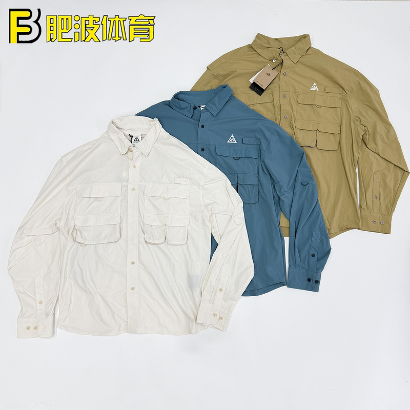 Nikeacg Logo Outdoor Functional Sun Protection Multi-Pocket Sports Casual Long-Sleeved Shirt Hj2466-006-297