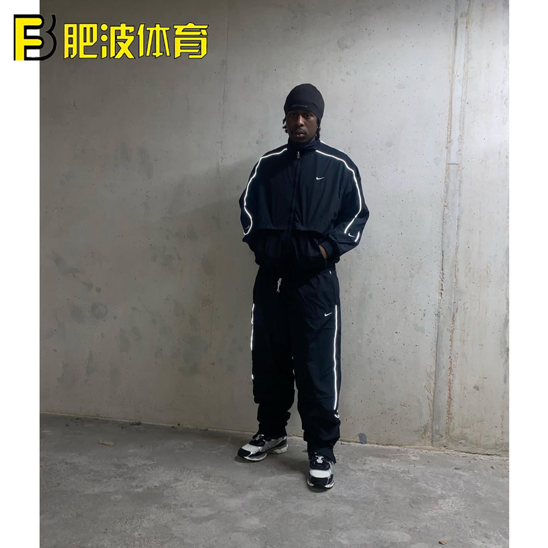 Nike Solo Logo Reflective School Pants Loose Fit Sports Casual Woven Jogger Pants Fb8620-010-478 Nike Solo Logo Reflective School Pants Loose Fit Sports Casual Woven Jogger Pants Fb8620-010-478