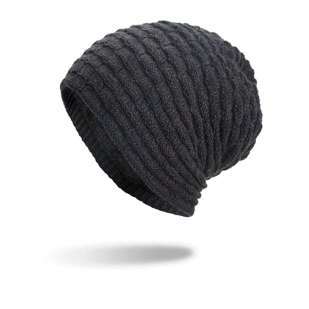 Foreign Trade Thread Thickening Warm Fashion Winter Men And Women Hats Winter Plus Suede Cover Headhat Knit Wool caps