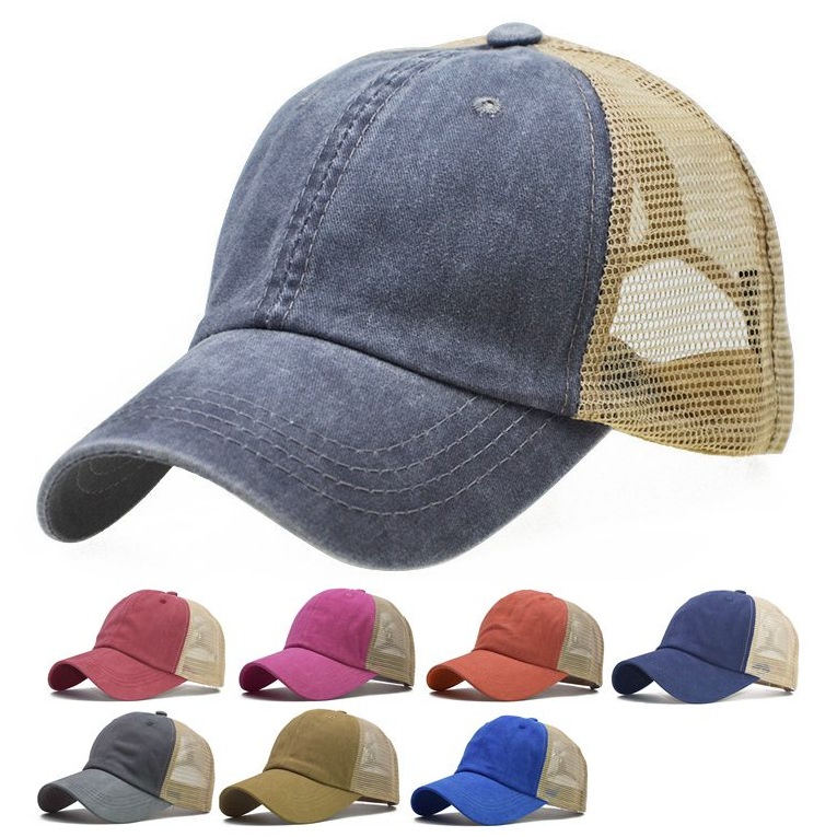 Foreign trade Europe and Europe Summer outdoor sports hat retro made of old washed cotton hat tennis hat tennis hat Male Duck Tongue Cap Woman