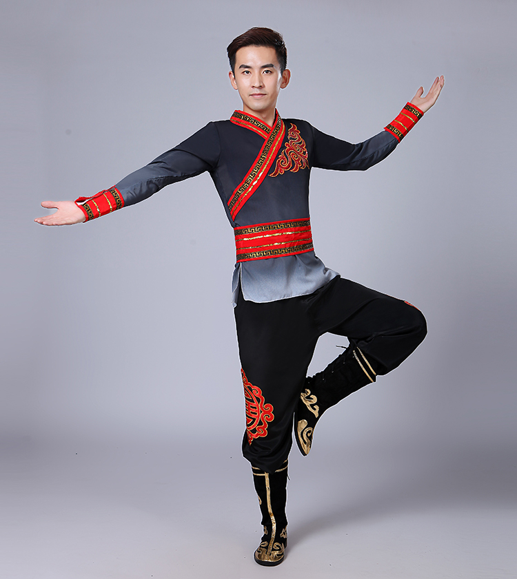 Trang phục trống mới, nam người lớn, phong cách Trung Quốc, múa dân gian, múa rồng, trống sư tử, quần áo Yangko đích thực đồ bộ vải đũi